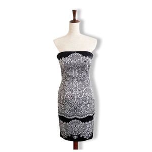 White House Black Market Strapless Satin Cocktail Special Occasion Party Dress 0